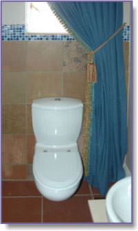 velvet curtains in bathroom